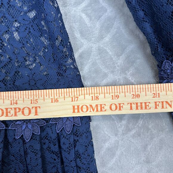 Antique 1920s Flapper Dress S Blue Lace Drop Waist Roaring Gatsby Vtg Jazz Dance - Picture 13 of 13